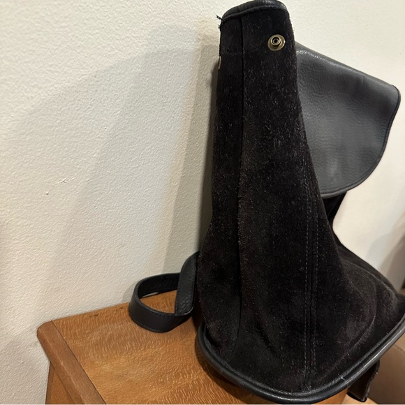 RARE Vintage Coach Berkeley Convertible Backpack Reverse Suede & Black Leather - Picture 3 of 10